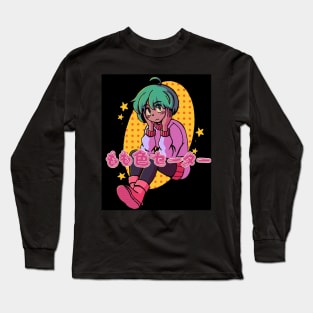 vaporwave anime aesthetic pink kawaii Long Sleeve T-Shirt